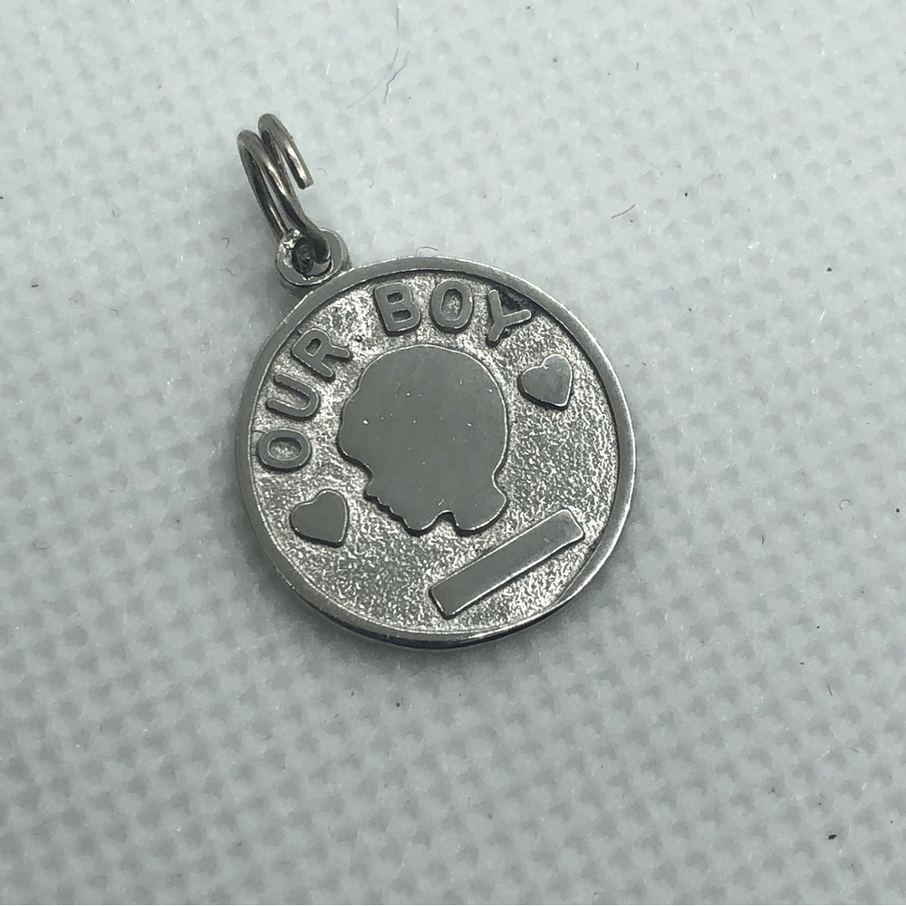 Vtg Sterling Silver ‘Our Boy’ Son Grandson Mini Charm for Charm Bracelet